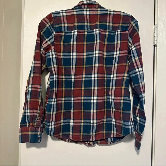 The North Face red blue plaid button up shirt size M - Picture 3 of 6